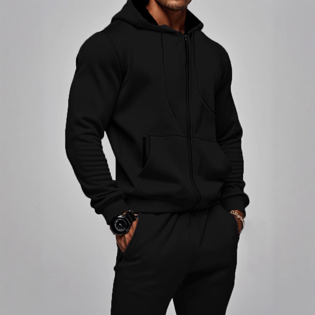 KZZ Men’s Fleece Zip Hoodie & Jogger Sets