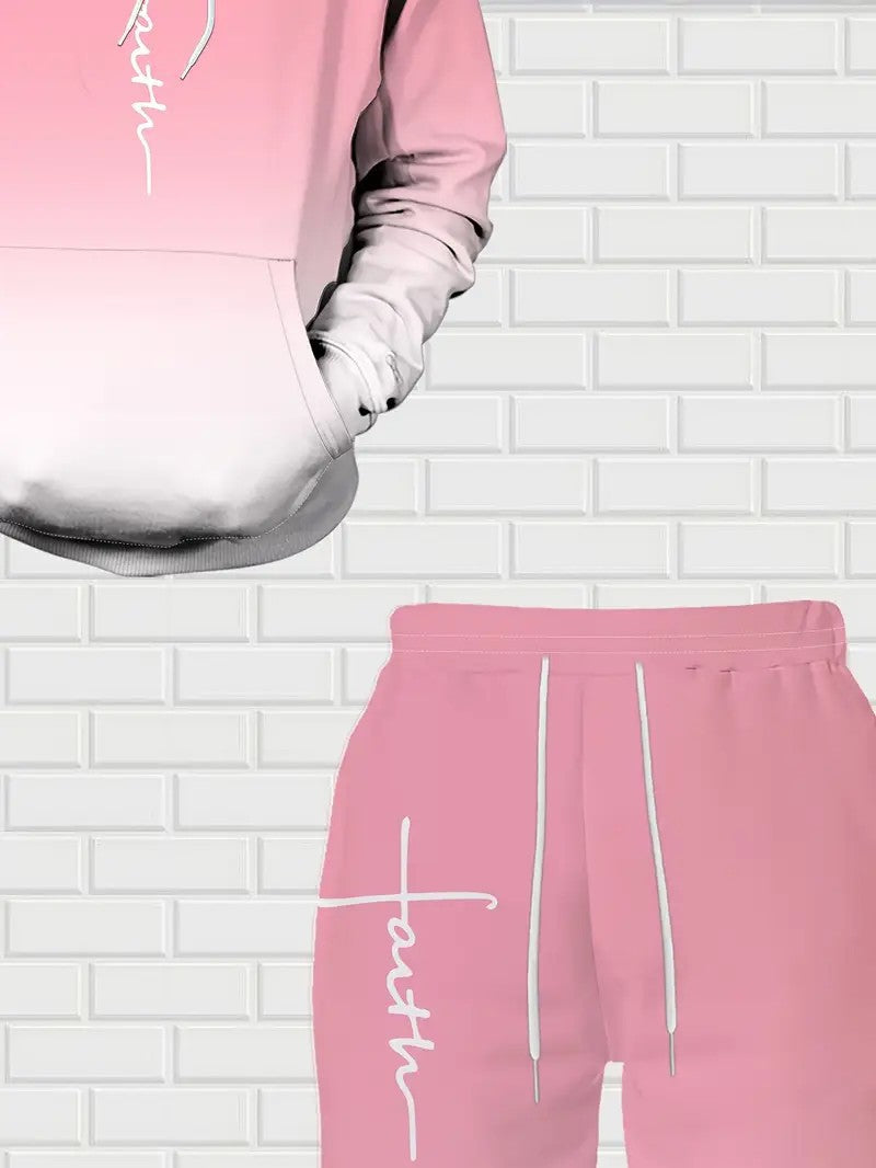 KZZ Men's Suit with 3D Print and Hood