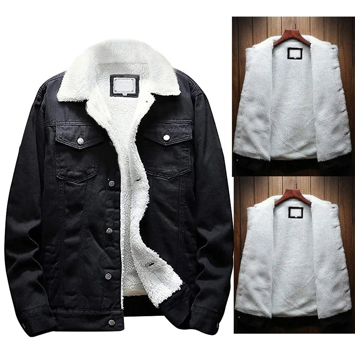 KZZ Men's Fleece Lined Denim Jacket Warm Winter Trucker Jacket