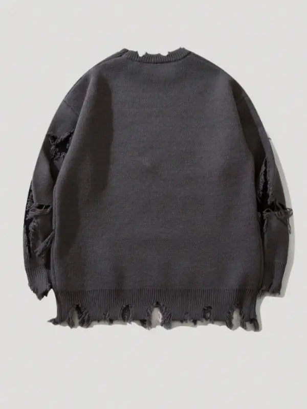 KZZ men's loose casual street soft and comfortable long-sleeved round neck knitted top