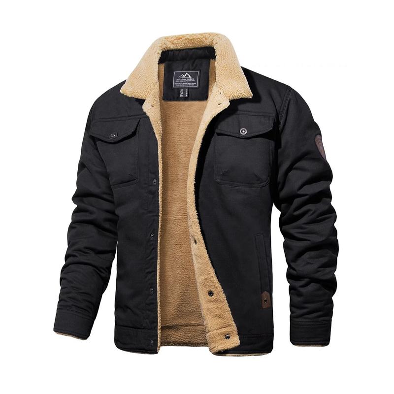 KZZ Men's Winter Jacket, Multi-Pocket Casual Collar Men's Top