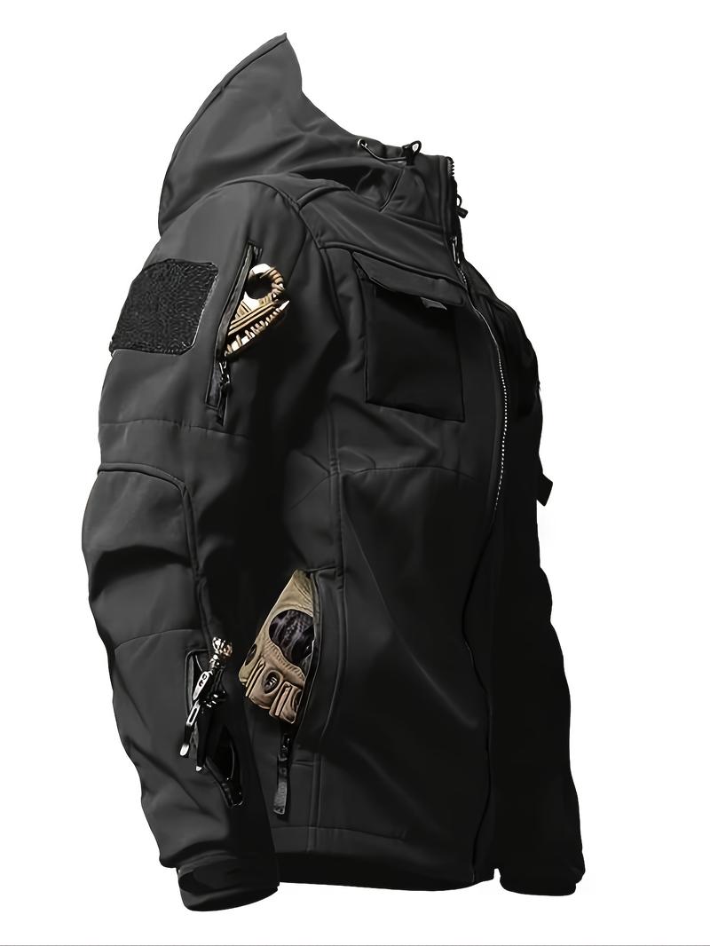 KZZ Men's Casual Hooded Hiking Jacket Warm Coat