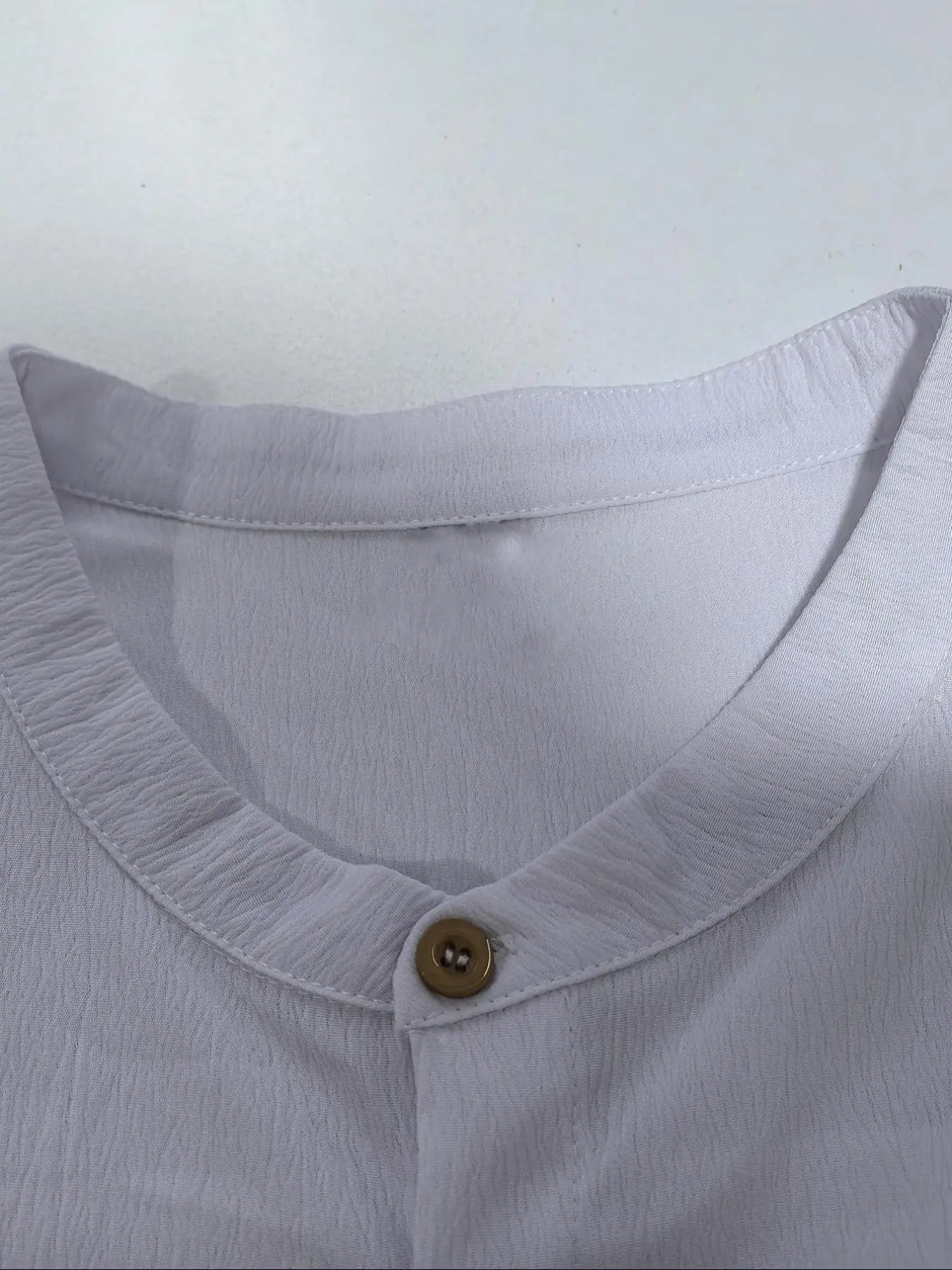 KZZ Plus Size Solid Color Short-Sleeve Button-Up Shirt