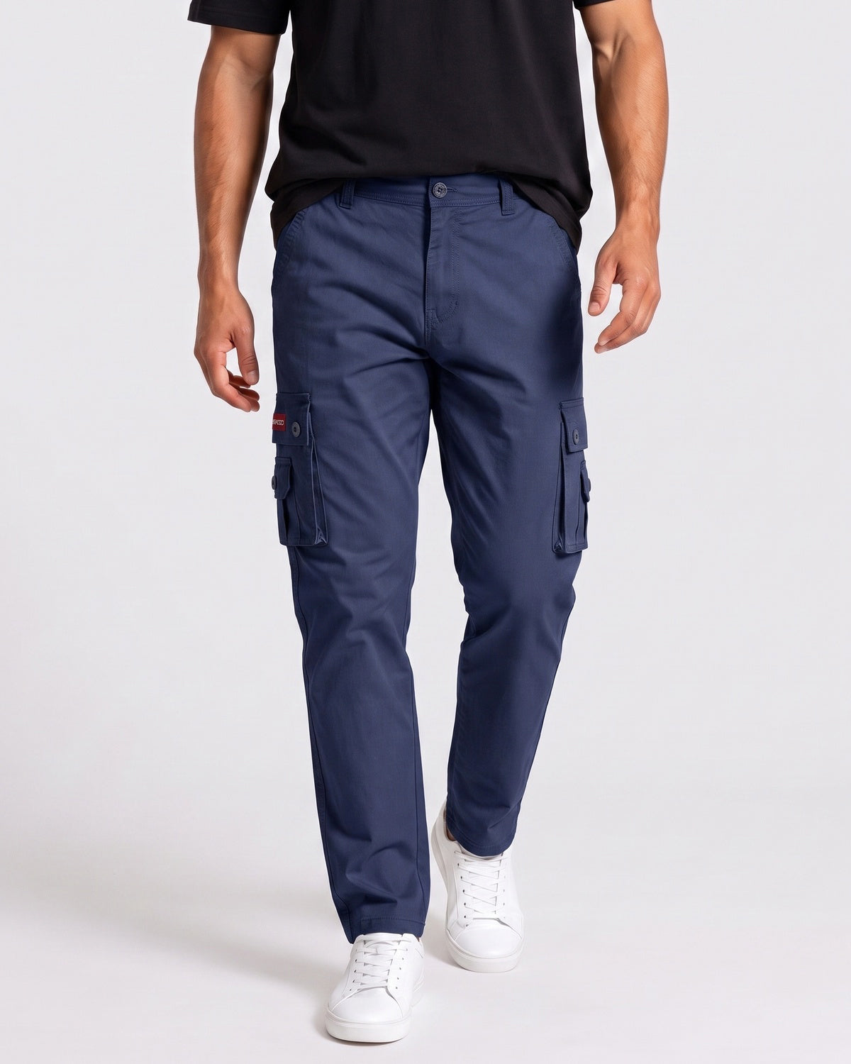 KZZ Men's solid-color cargo pants
