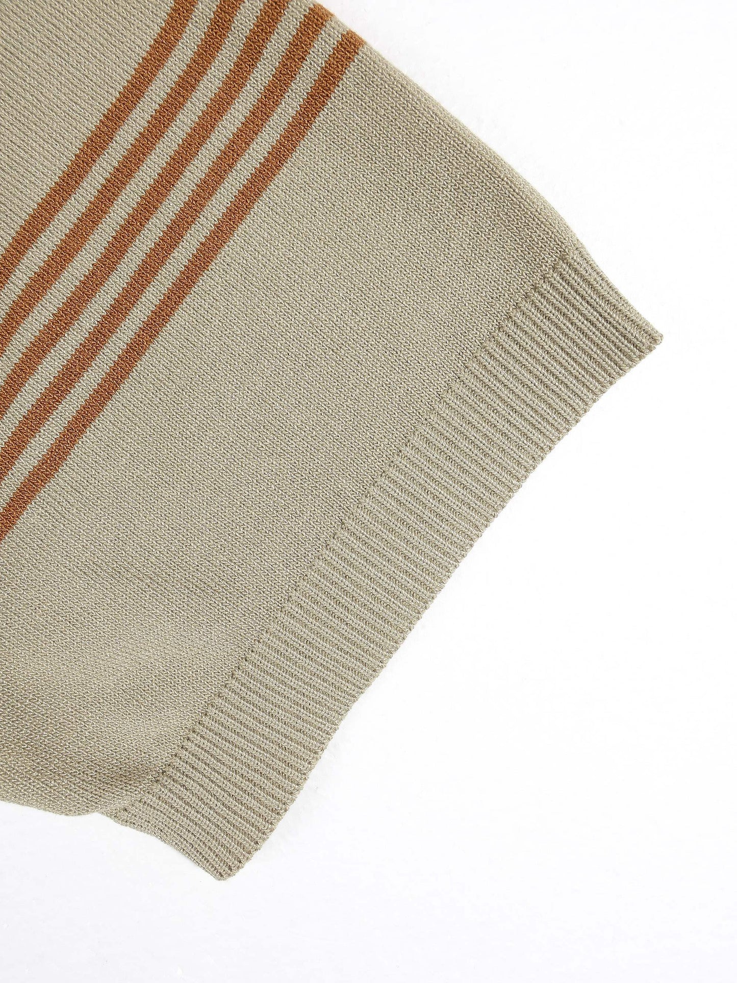 KZZ Men's Striped Print Polo Shirt