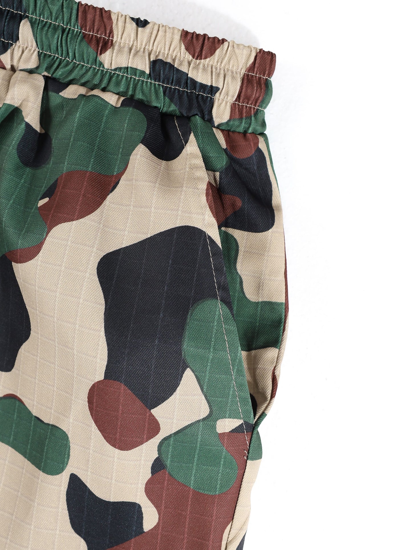 KZZ Men's Camouflage Print Two-Piece Set
