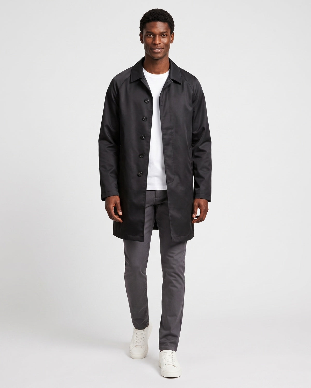 KZZ Men's Solid-Color Mid-Length Business-Casual Jacket