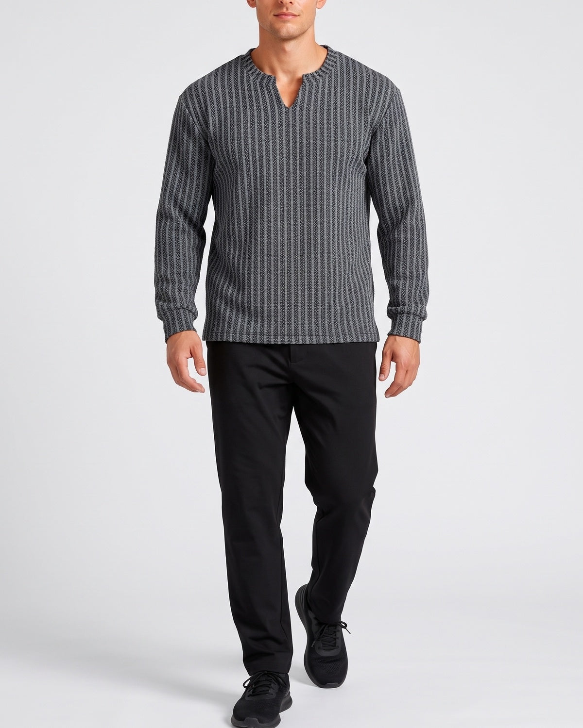 KZZ American V-neck herringbone sweatshirt , all seasons