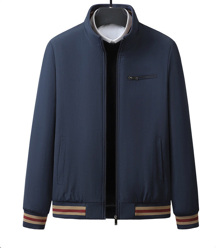 KZZ Men's Autumn Winter New Casual Trendy Stand Collar Jacket
