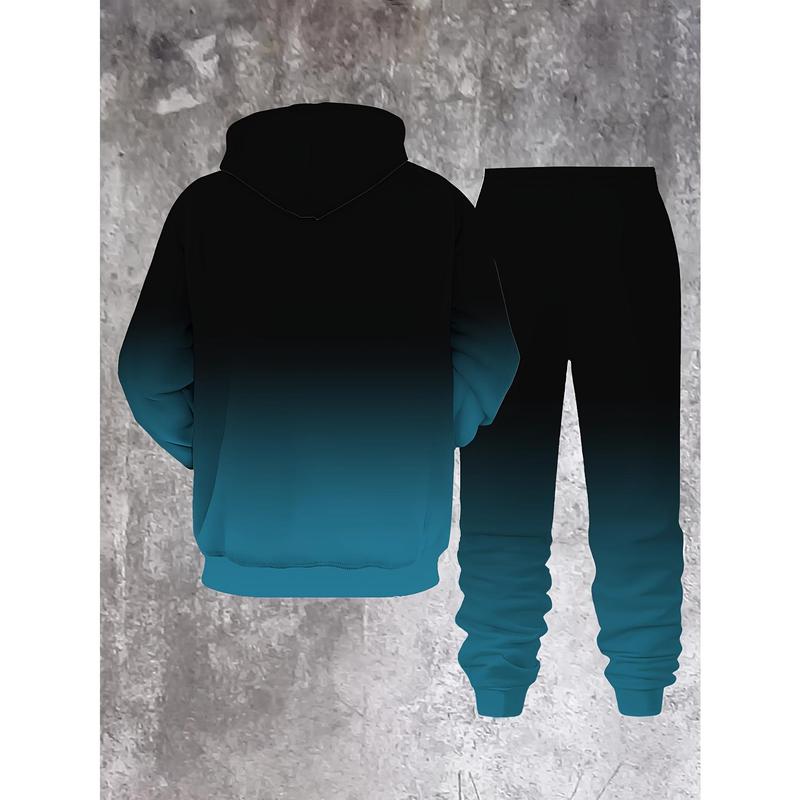 KZZ Men's Street Fashion Hoodie Set Gradual Color Change Hot Selling