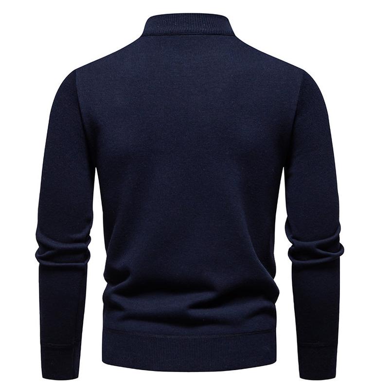 KZZ Men's Quarter Zip Sweater Slim Fit Lightweight High Neck Pullover Casual Sweater