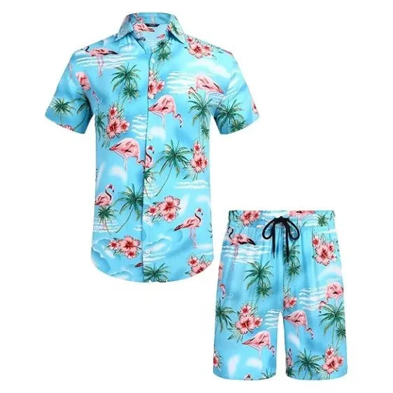 KZZ Men's Hawaiian-Style Suit