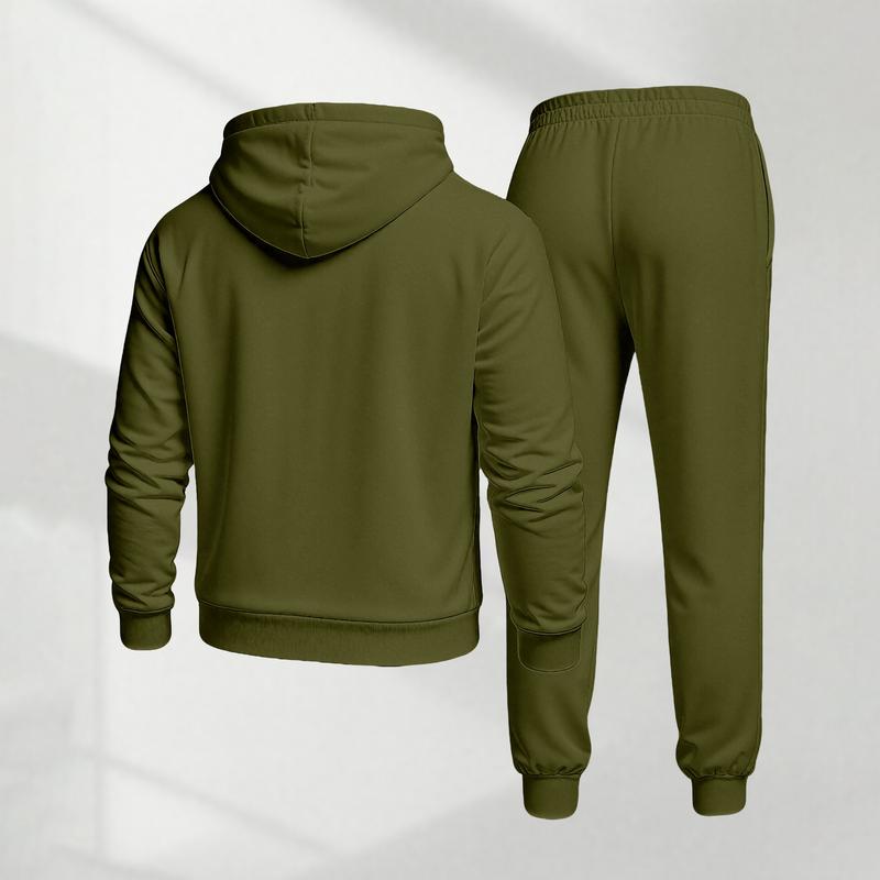 KZZ Men's Blessed Cross Letter Pattern Print Hoodie and Drawstring Sweatpants Set