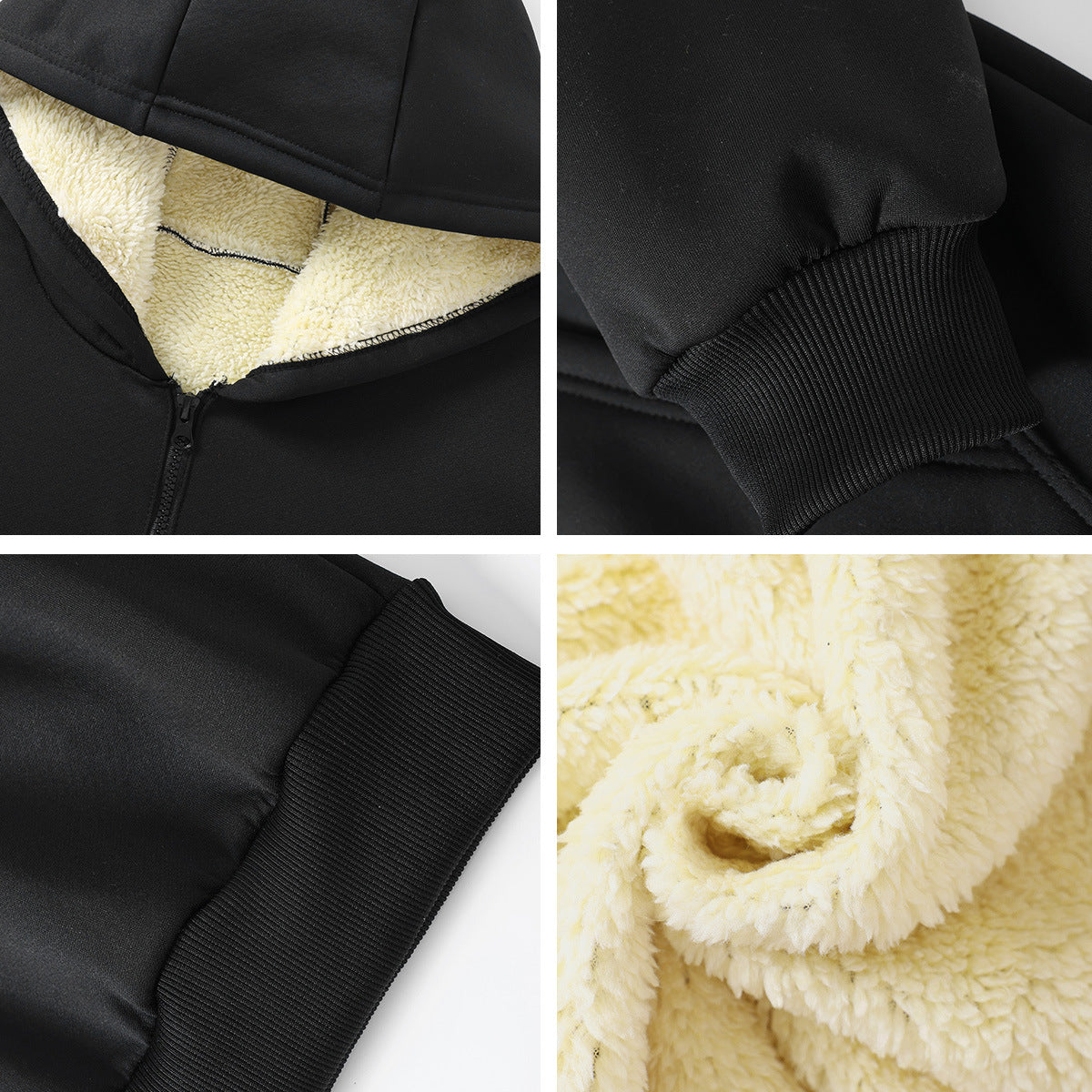 KZZ Men's Casual Pullover Sweatshirt, Half-Zip with Thickened Quarter-Zip, Fleece Lining