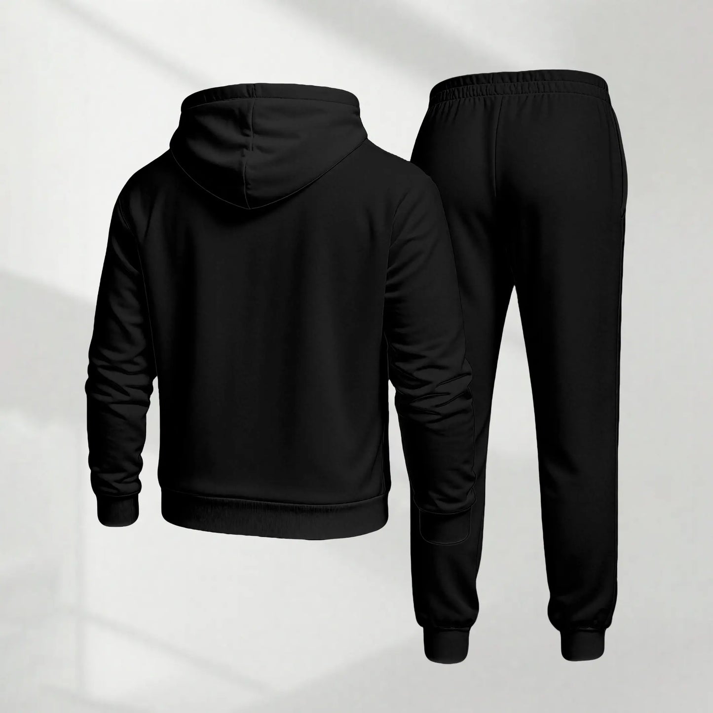 KZZ Men's casual sports long-sleeved hooded jacket and trousers