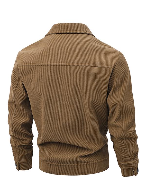 KZZ Men's Corduroy Jacket - Autumn/Winter Warm Collar Casual Coat