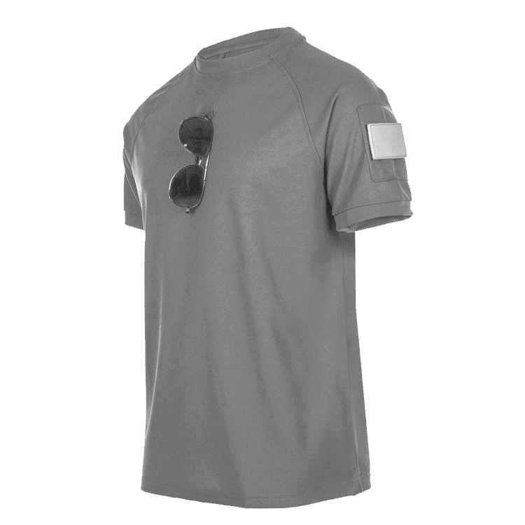 KZZ Men's Summer Solid-Color Crew-Neck Short-Sleeve T-Shirt