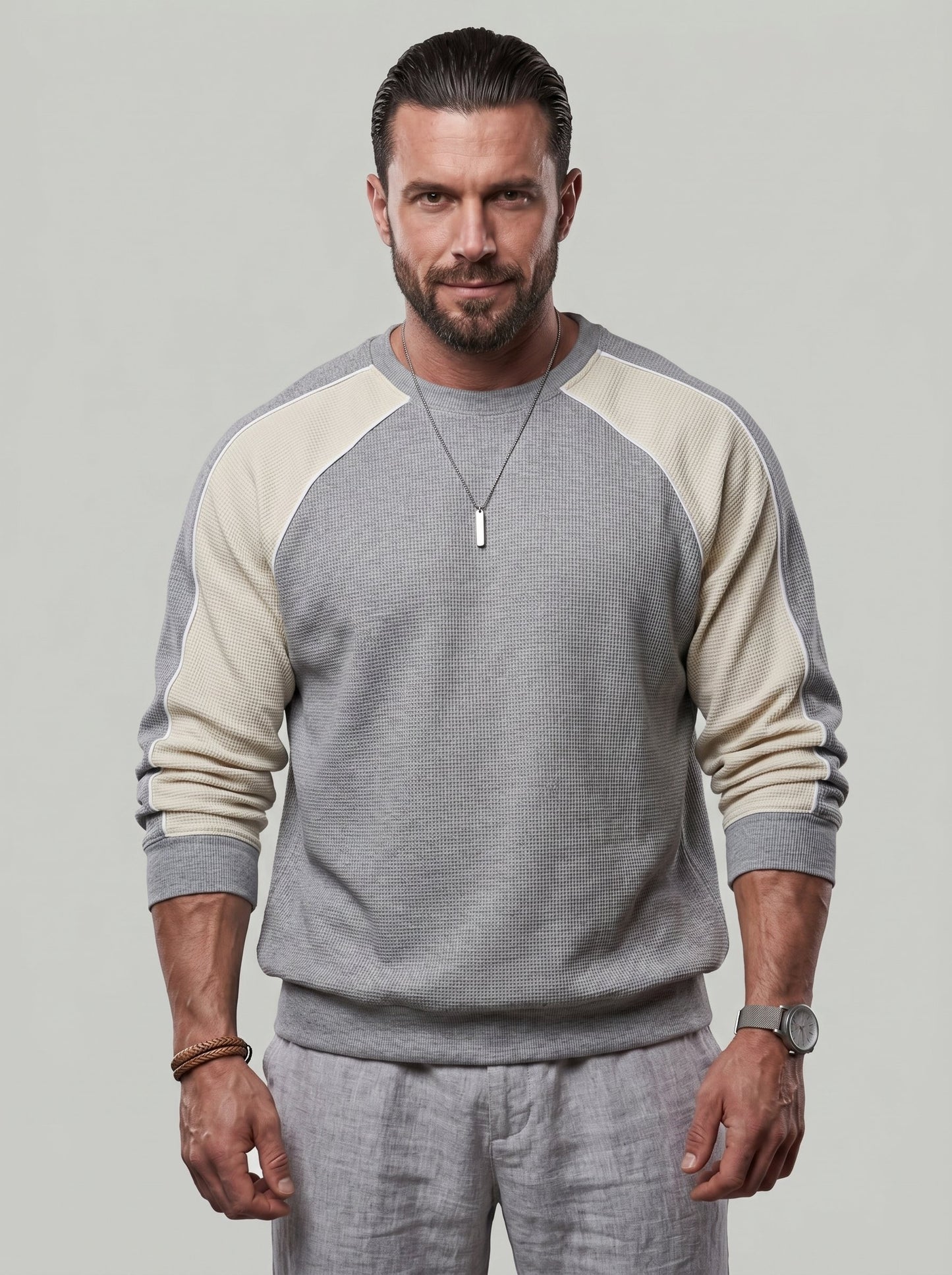 KZZ Men's Color-Block Sweatshirt