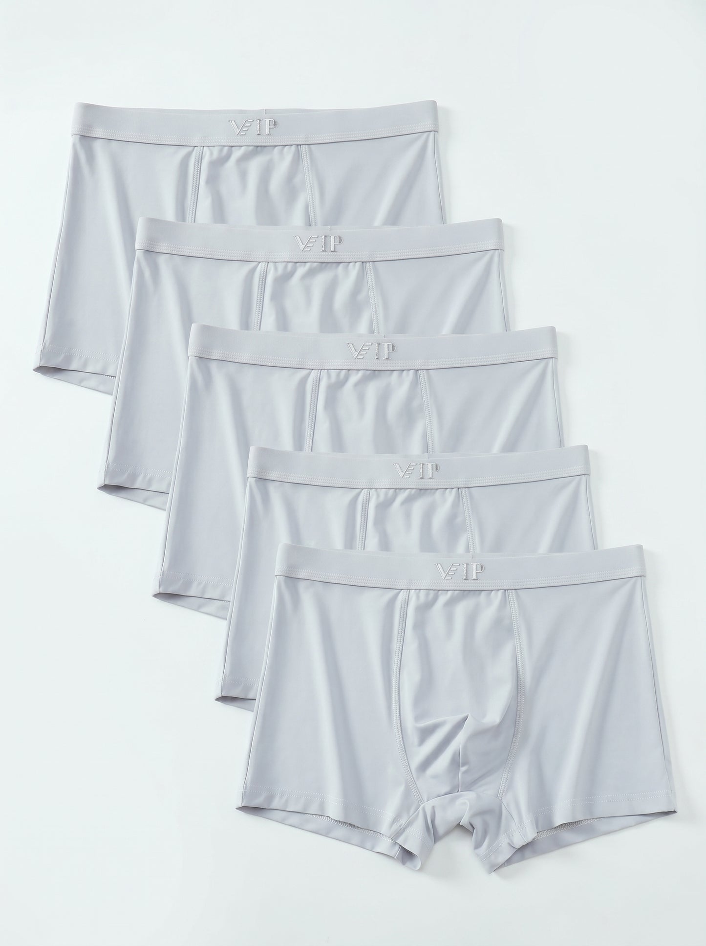 KZZ Men's Breathable Solid-Color Letter-Print Boxer underwear