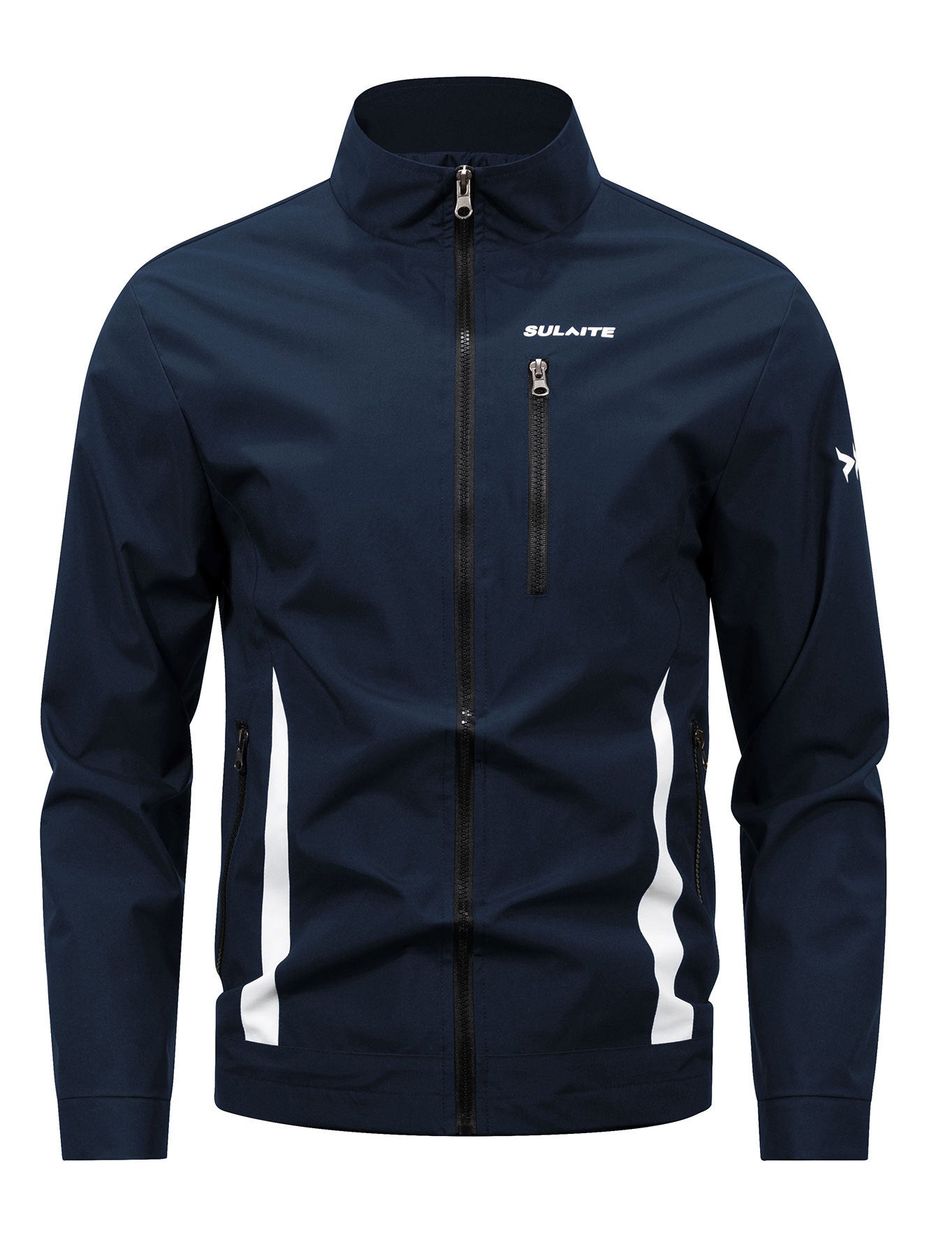 KZZ Men's spliced contrasting letter racing jacket