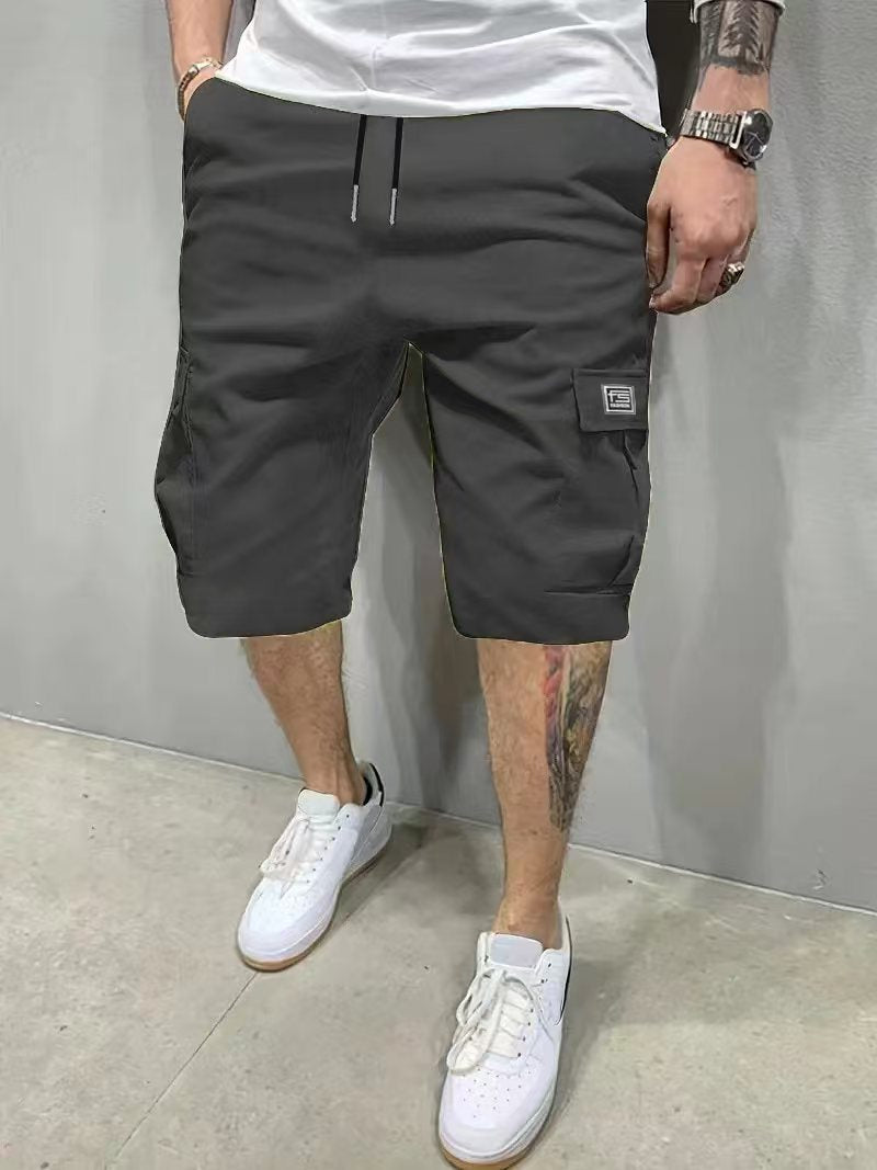 KZZ Men's Shorts, Slanted Pockets, Versatile Casual Pants