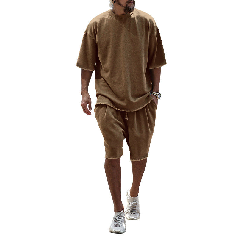 KZZ Casual Loose Fit Solid Sports Sets