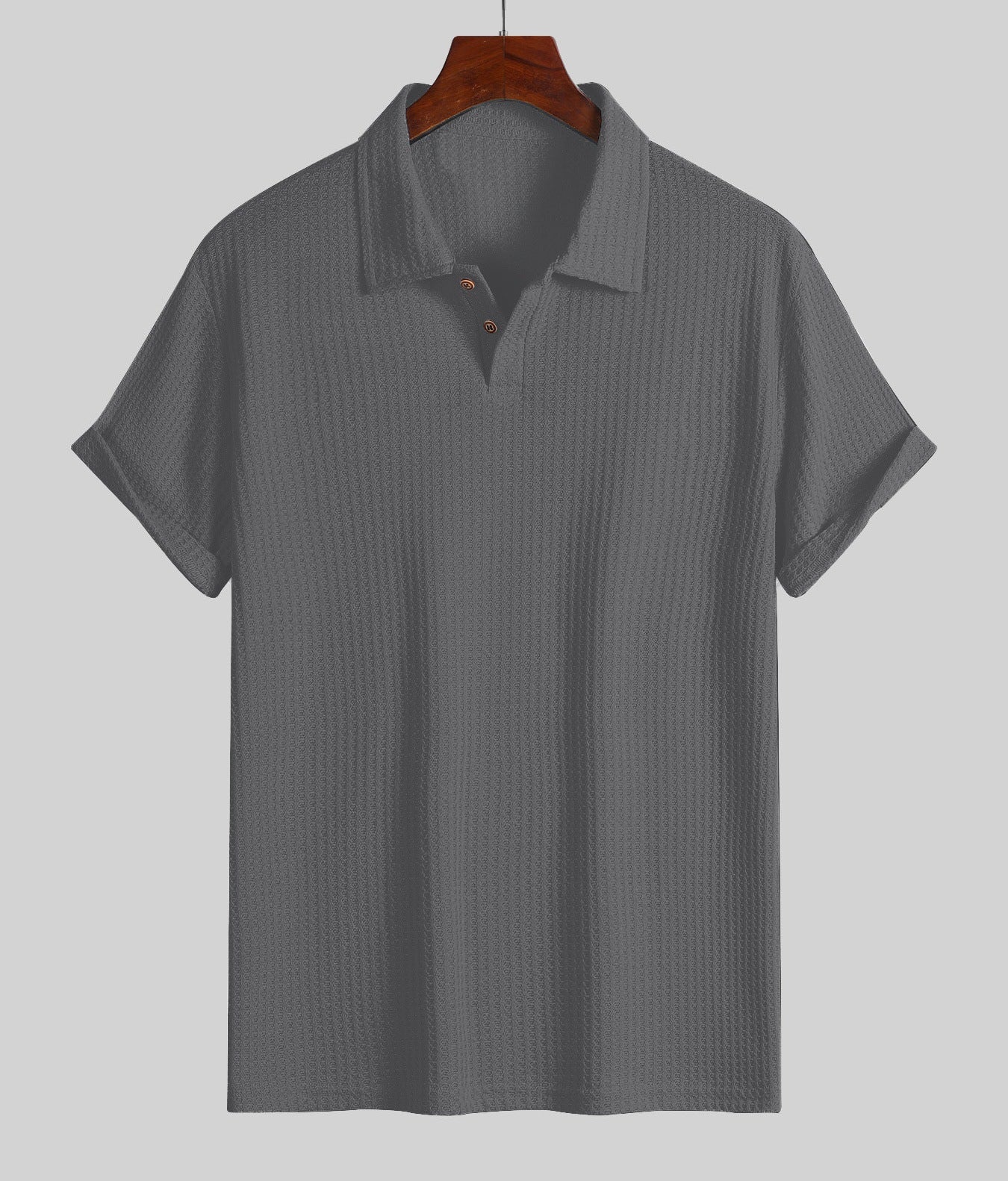 KZZ Men's Plain Jacquard Knit Polo Shirt