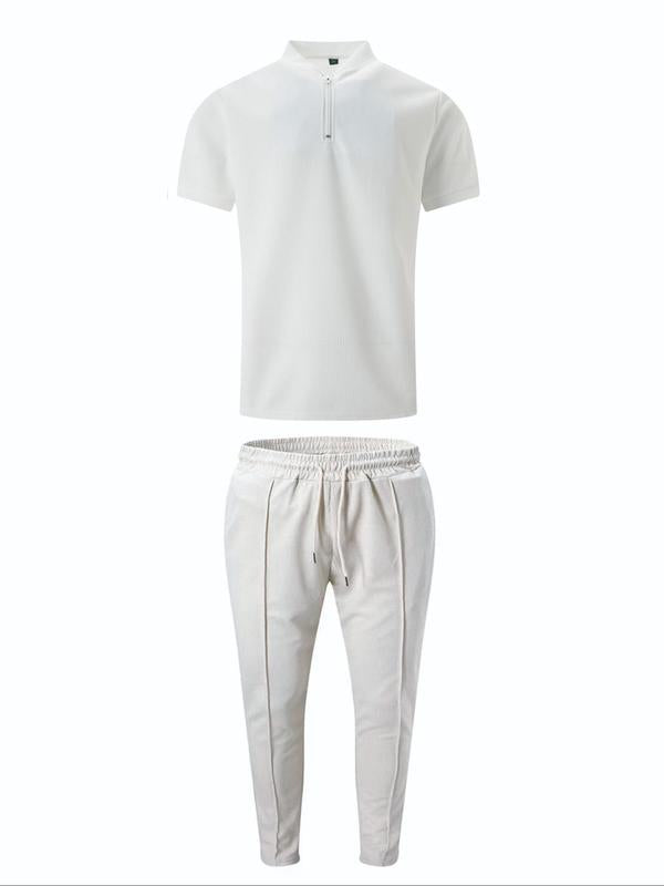 KZZ Men's Pure Color Jacket and Sports Leisure Long Pants