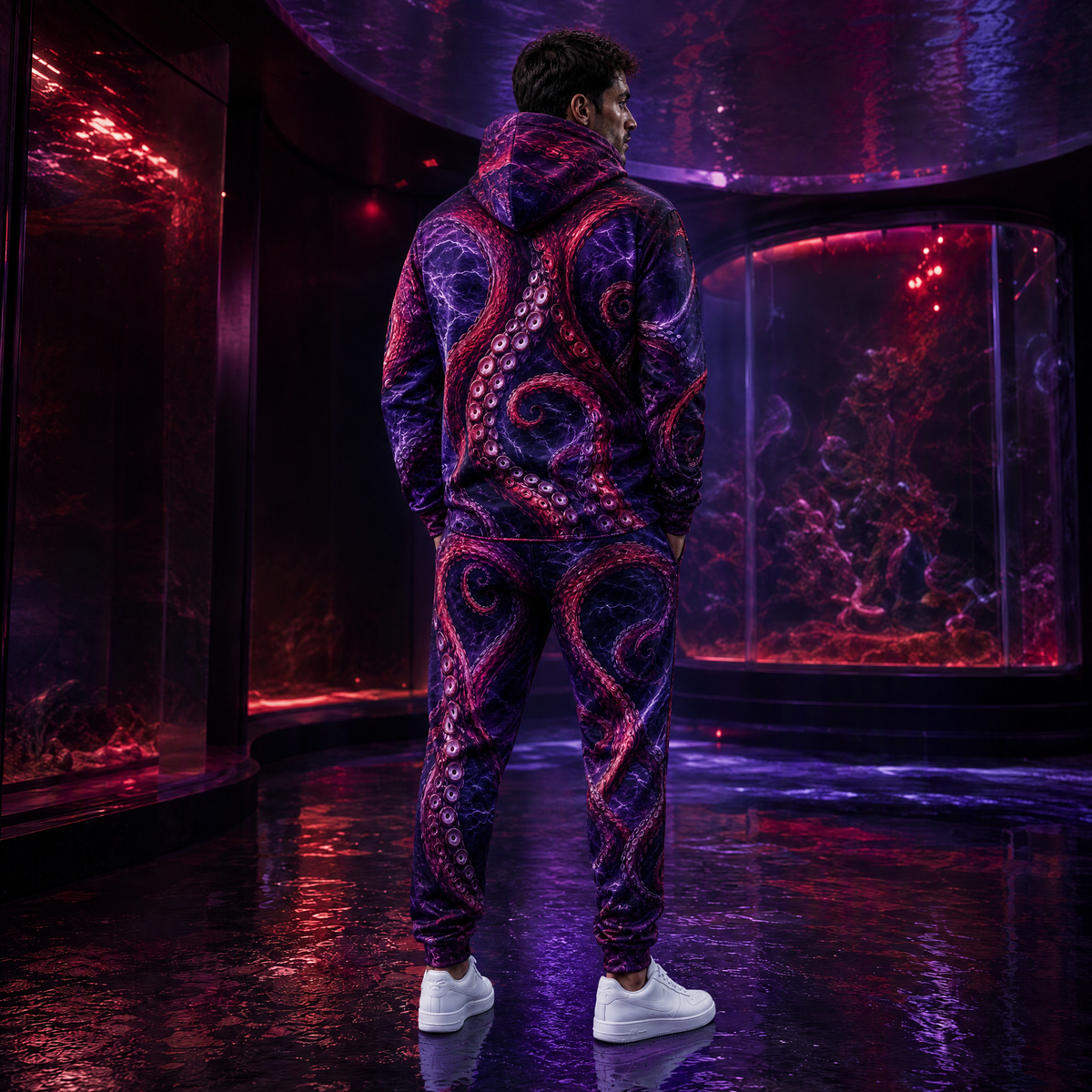 KZZ Autumn/Winter Casual Hoodie Leopard Print Suit
