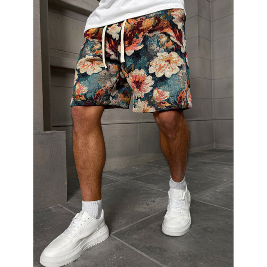 KZZ Retro floral brocade shorts
