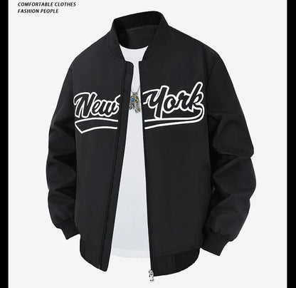 KZZ Letter Print Sports Jacket