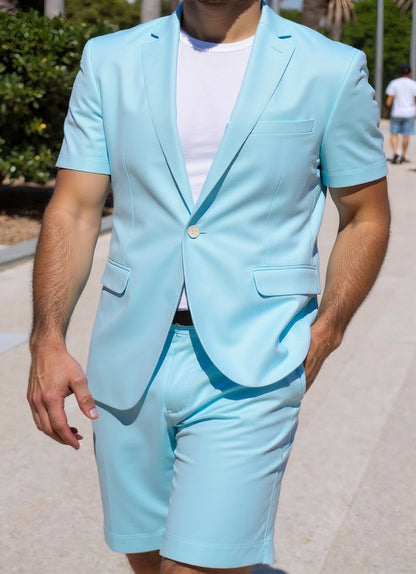 KZZ Men's Short-Sleeve Suit