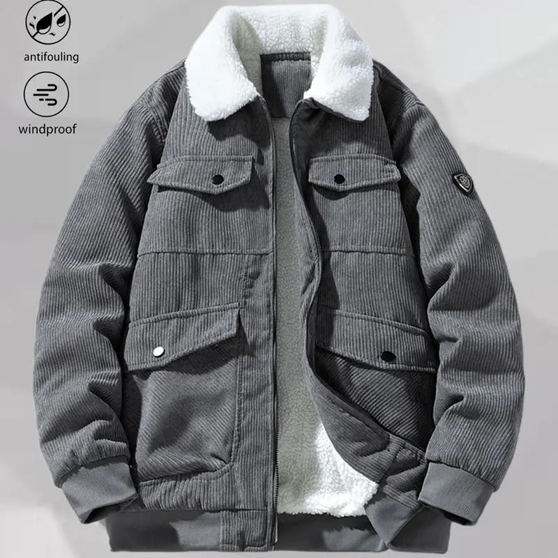 KZZ Men's Retro Corduroy Jacket