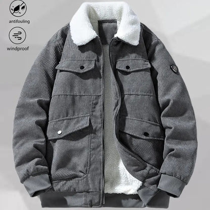 KZZ Men's Retro Corduroy Jacket
