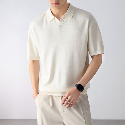 KZZ Short-Sleeve Summer Casual Pullover Polo Shirt