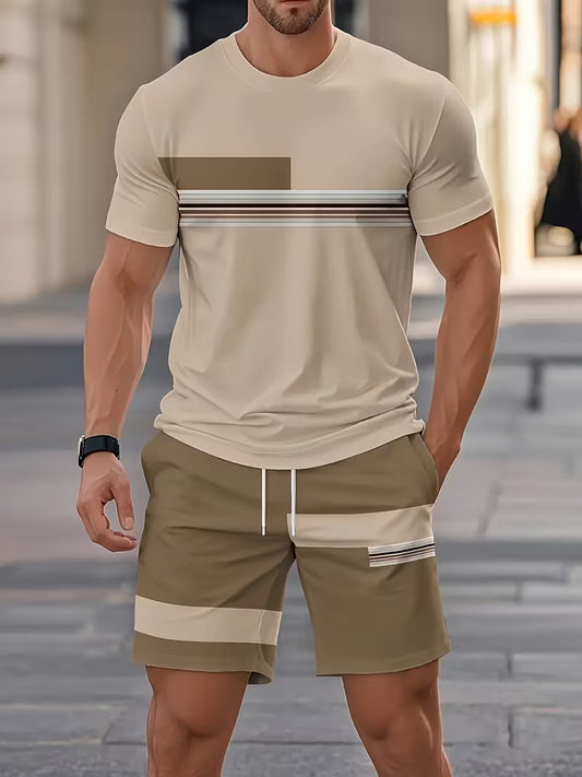 KZZ Men's short-sleeved shorts suit