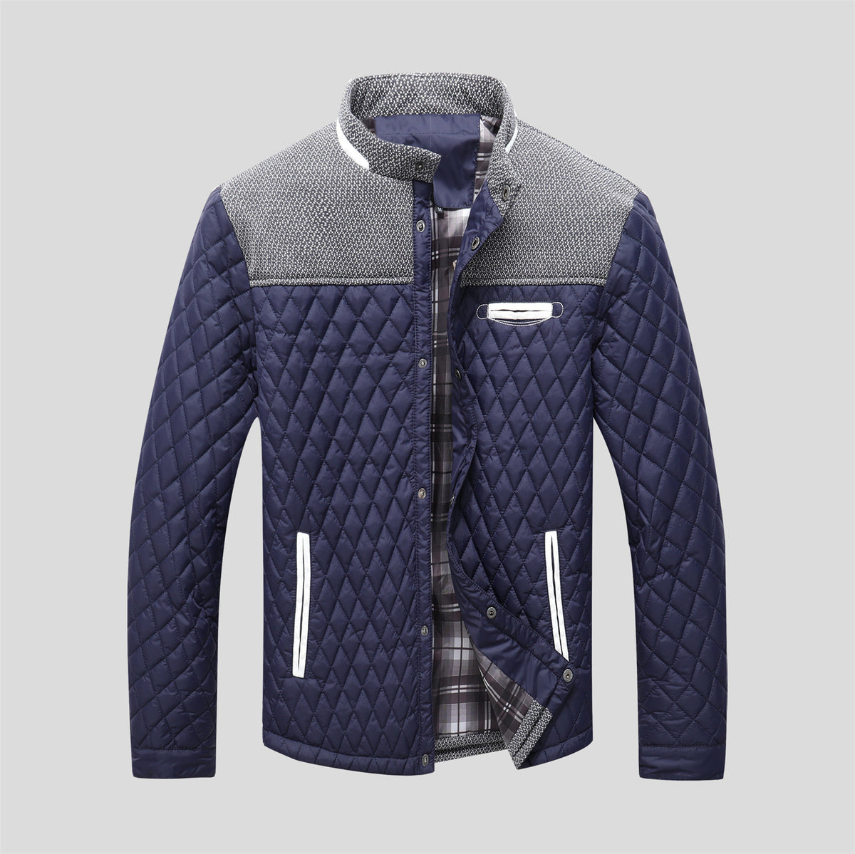 KZZ Men's Quilted Boston Style Jacket