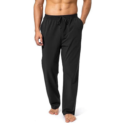 KZZ Men's Heavyweight Fleece Sweatpants Cotton with Drawstring and Pockets