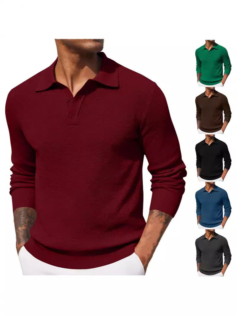 KZZ Fall Outfits Soft Menswear Knit Polo Shirts