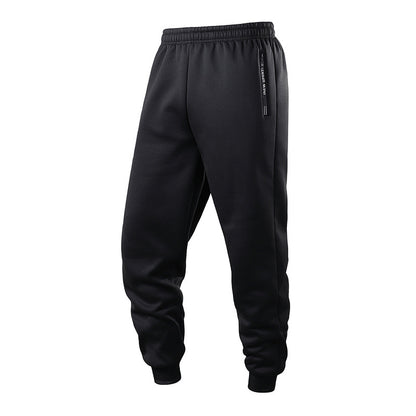 KZZ  Men's Casual Pants: Drawstring cuffs, zippered pockets,  men's casual pants.
