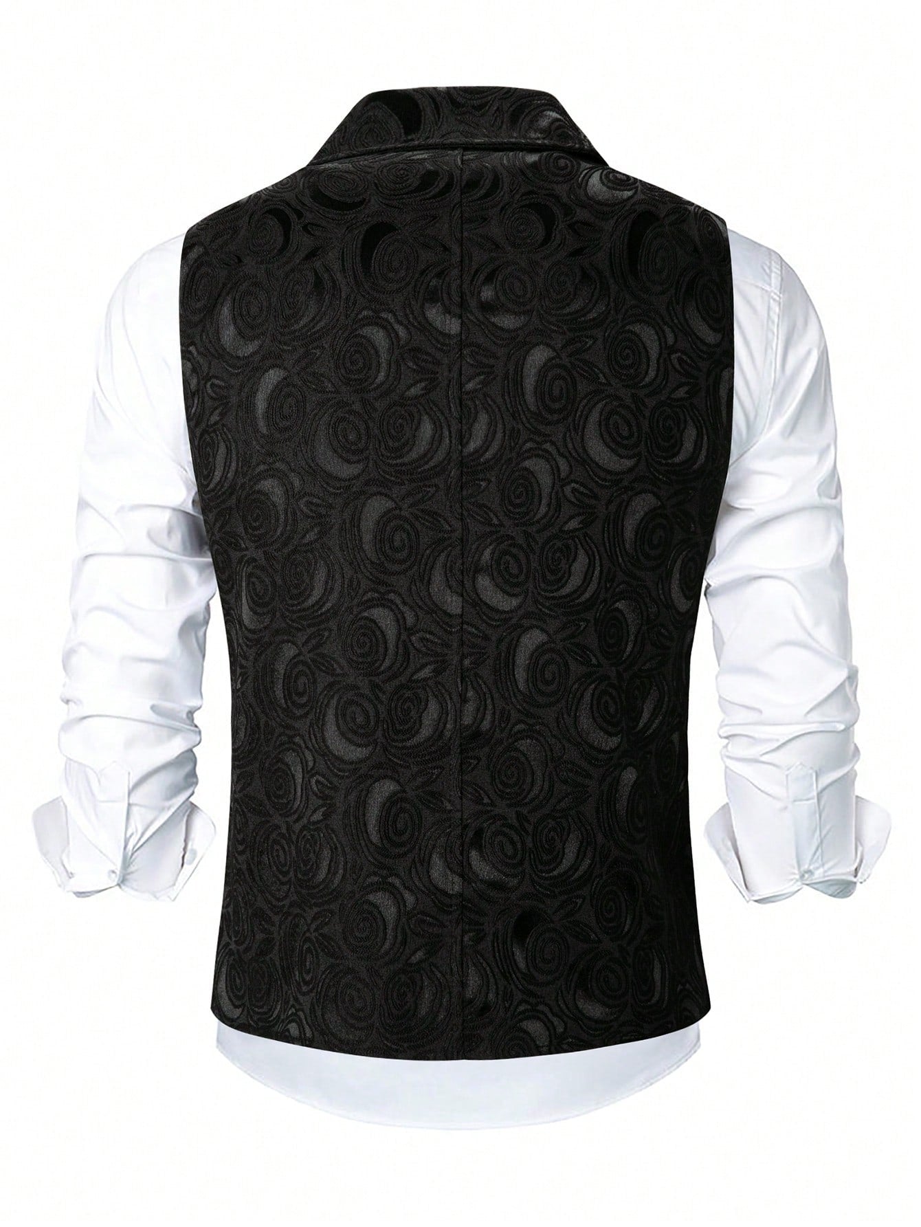 KZZ Men's Solid-Color Double-Breasted Suit Vest
