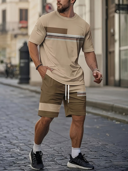 KZZ Men's short-sleeved shorts suit