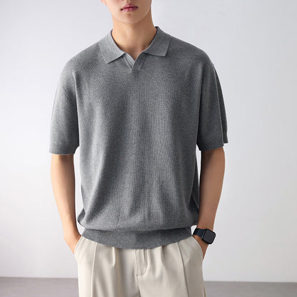 KZZ Short-Sleeve Summer Casual Pullover Polo Shirt