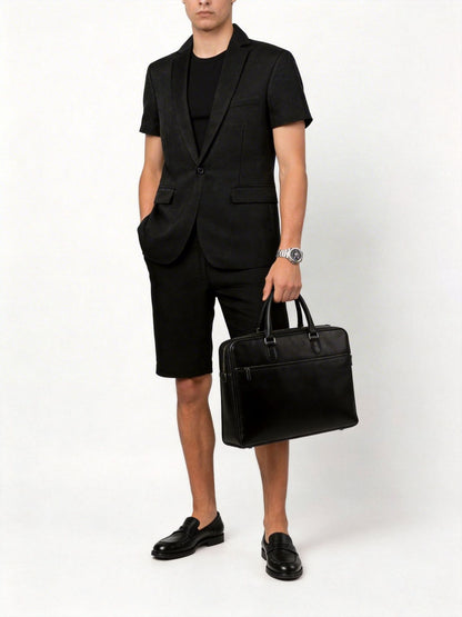 KZZ Men's Short-Sleeve Suit