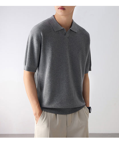 KZZ Short-Sleeve Summer Casual Pullover Polo Shirt
