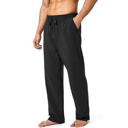 KZZ Men's Heavyweight Fleece Sweatpants Cotton with Drawstring and Pockets