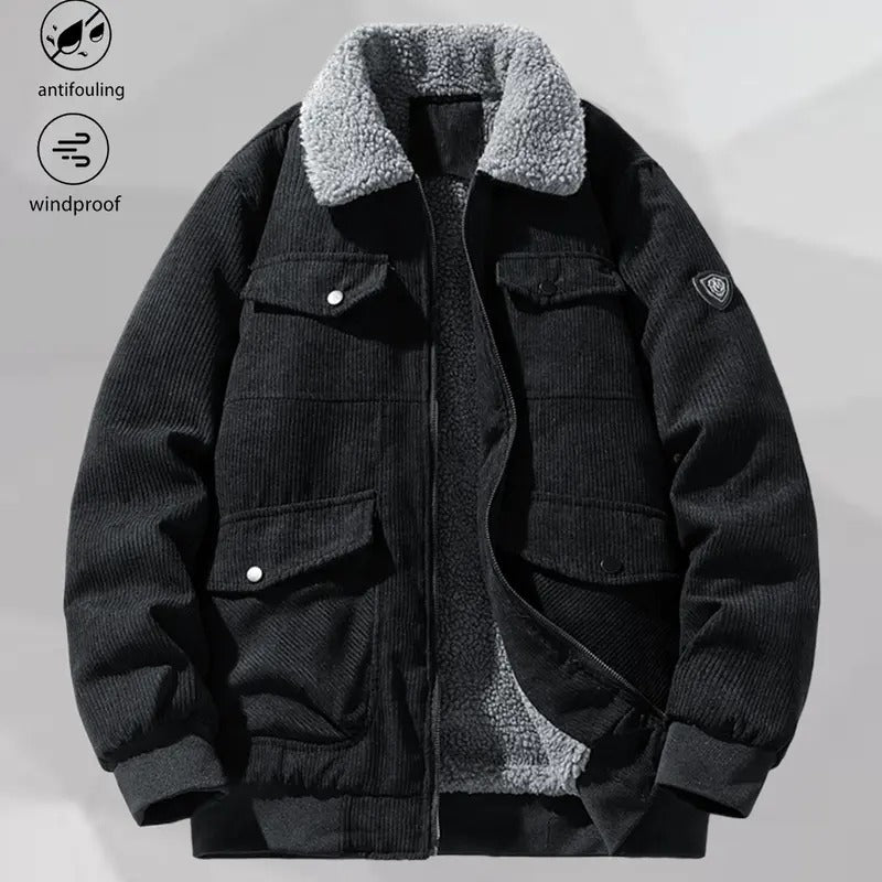 KZZ Men's Retro Corduroy Jacket