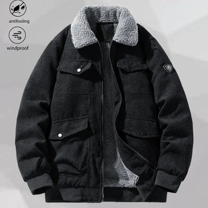 KZZ Men's Retro Corduroy Jacket