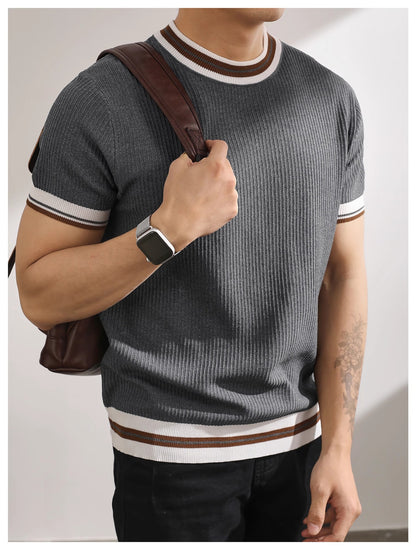 KZZ Casual Short-Sleeve Pullover Knit Top