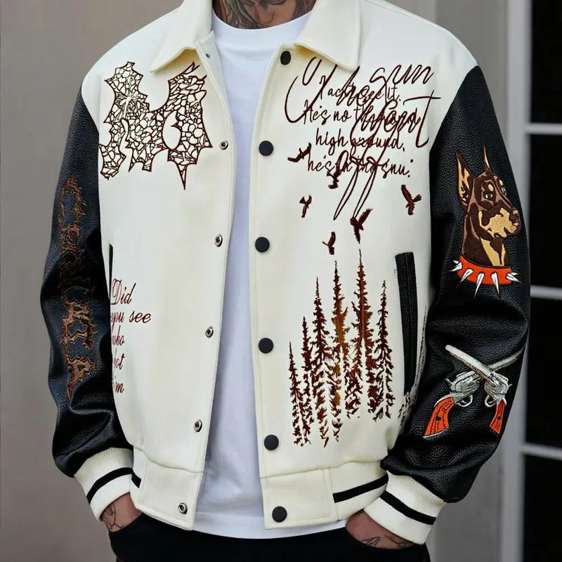 KZZ Loose-fitting men's fashion trendy casual street style button jacket